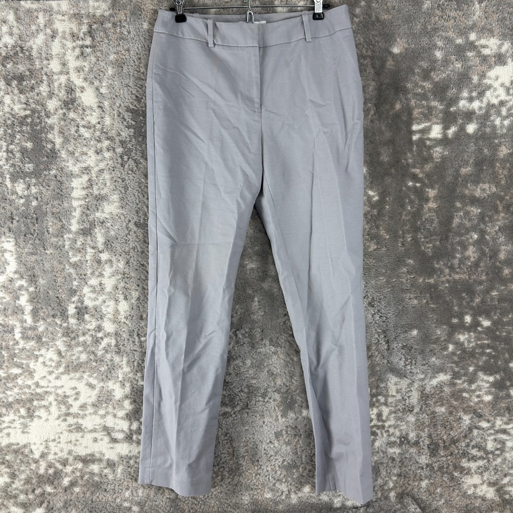 Liz Claiborne Size 6 Audra Minimalist Casual Straight Leg Pants Gray‎ Button Zip